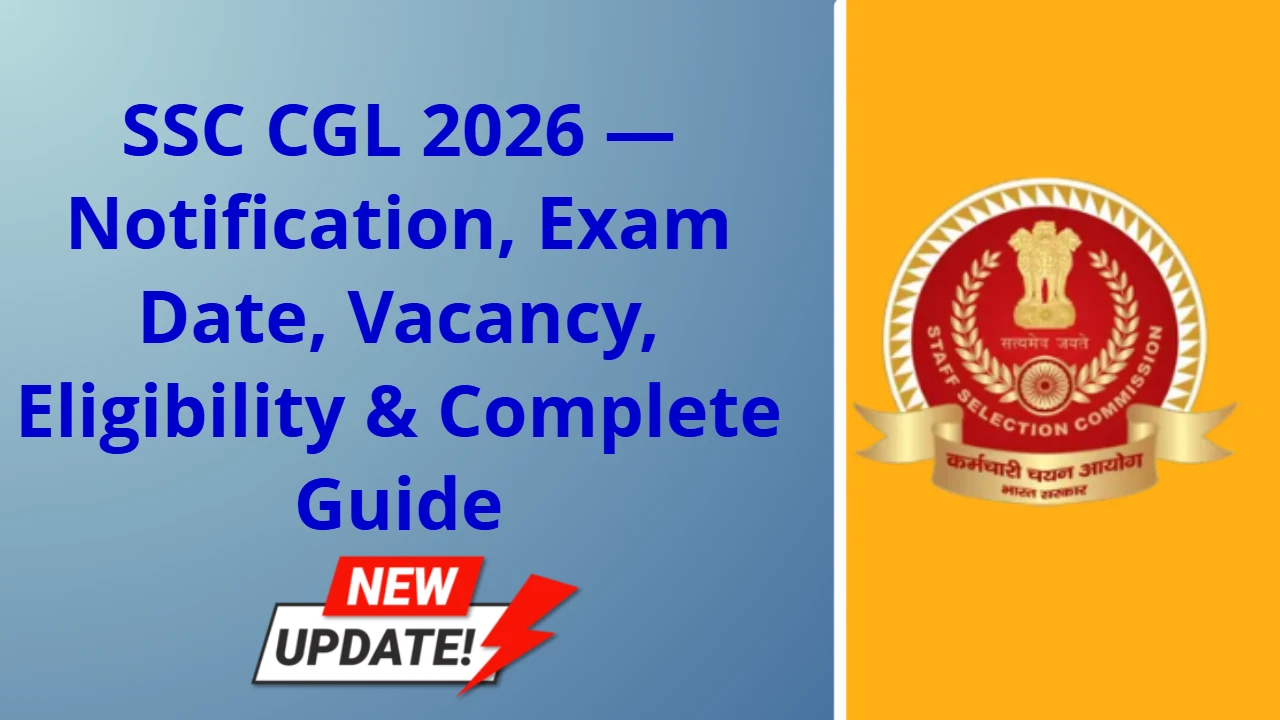 SSC CGL 2026 — Notification, Exam Date, Vacancy, Eligibility & Complete Guide